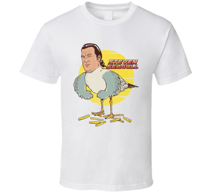 Steven Seagull Seagal Funny Parody T Shirt