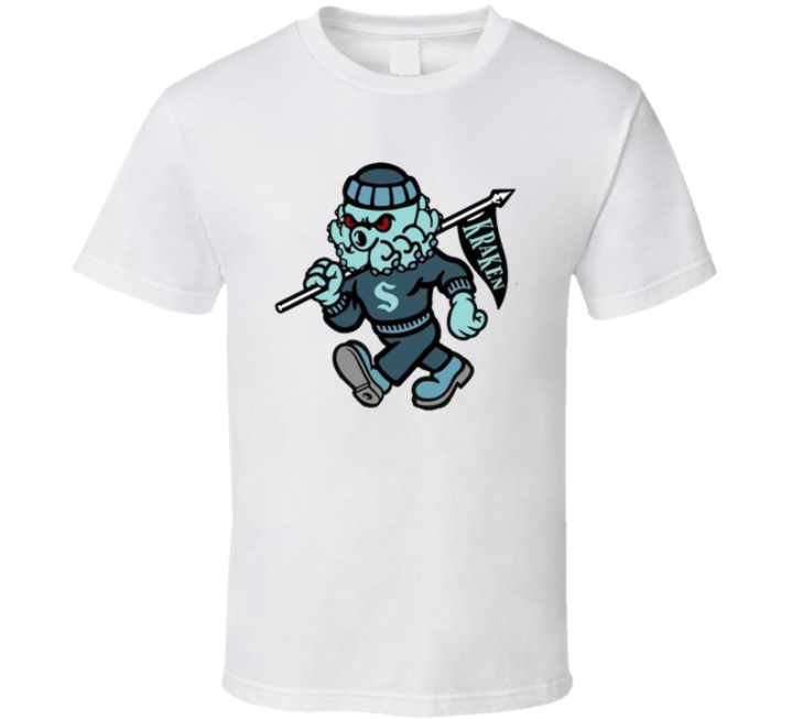 Seattle Kraken Flag Mascot Hockey Fan T Shirt