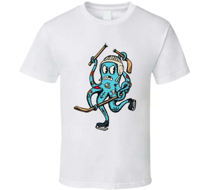 Seattle Kraken Cartoon Doodle Tattoo Fan T Shirt