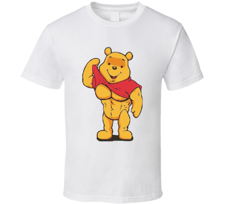 Winnie The Pooh Buff Ripped Bulking Bodybuilder Gym T Shirt