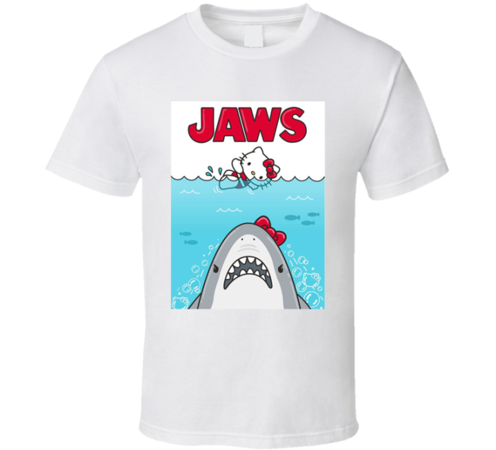 Hello Jaws Kitty Parody T Shirt