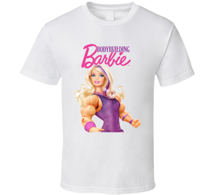 Bodybuilding Barbie Buff Bulking Workout Gym T Shirt