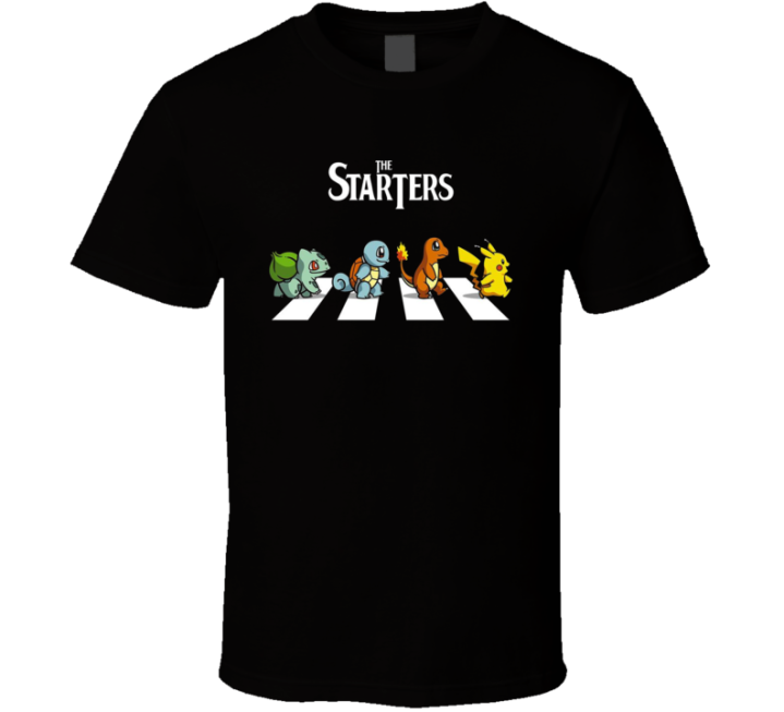 The Starters Abby Road Pokemon Beatles Parody T Shirt