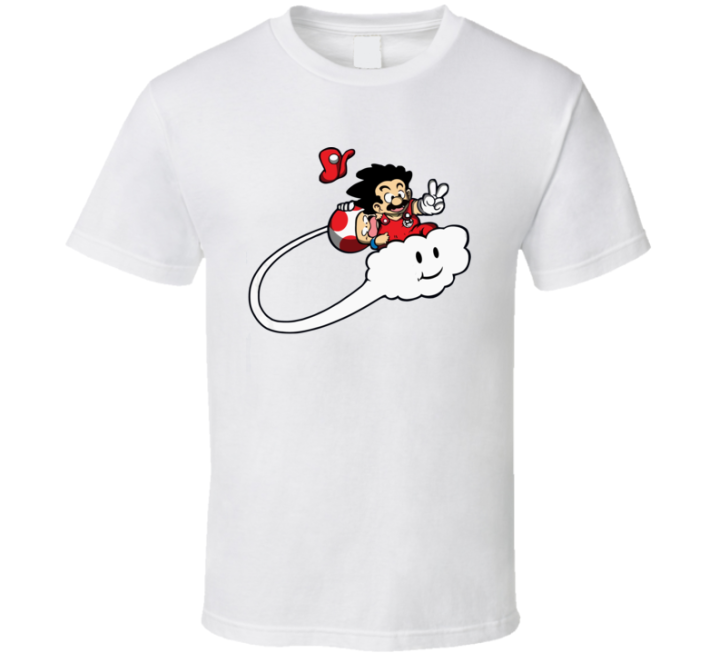 Super Mario Toad Flying Nimbus Dragon Ball Goku Parody Meme T Shirt