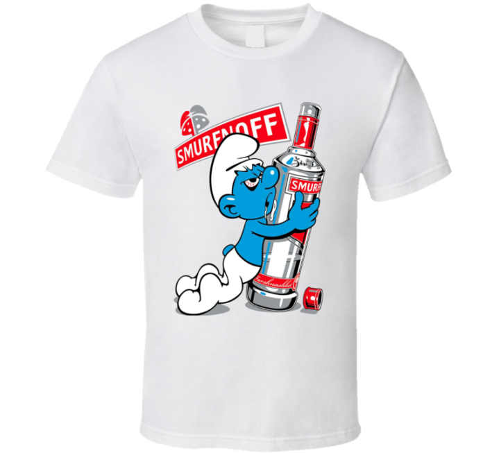 Smurfnoff Smirnoff Smurfs Parody Meme Drinking T Shirt