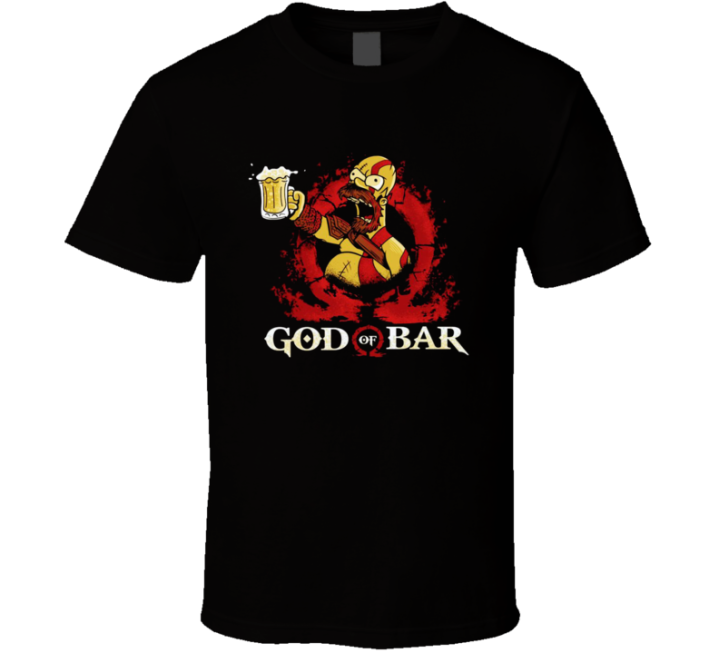 God Of Bar War Simpsons Parody Meme Gift T Shirt