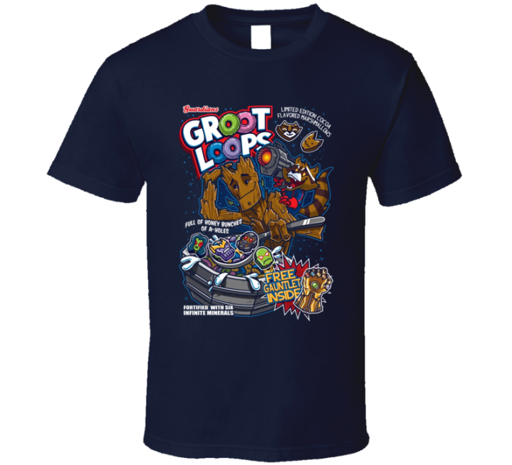 Groot Loops Cereal Guardians Galaxy Marvel Parody T Shirt