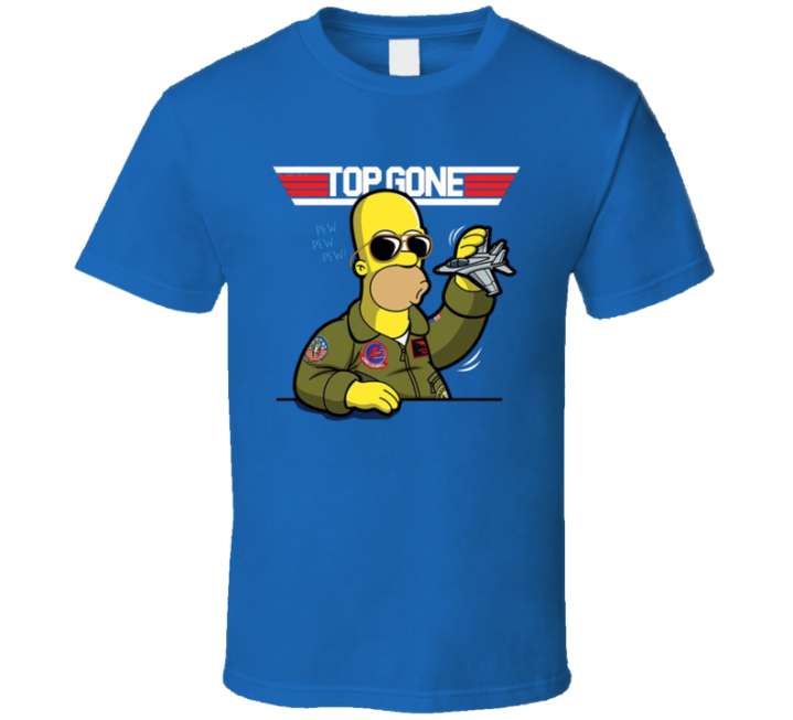 Top Gone Homer Simpsons Top Gun Parody T Shirt