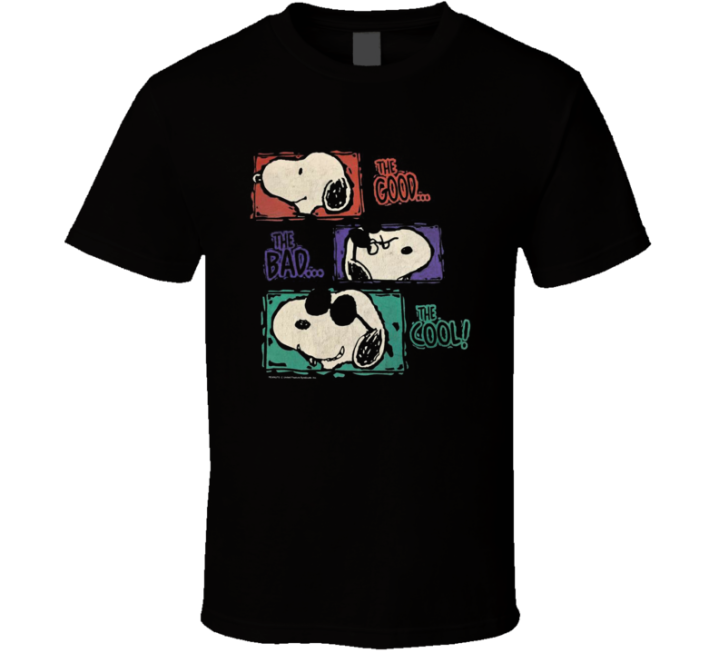 Peanuts Snoopy The Good Bad Cool Ugly Parody Meme T Shirt