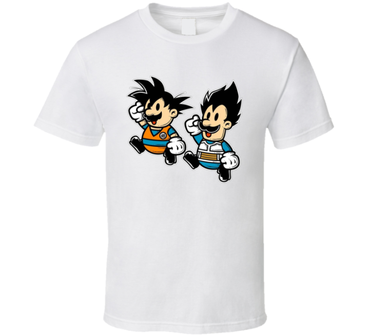 Mario Luigi Goku Vegeta Dragon Ball Parody Meme T Shirt