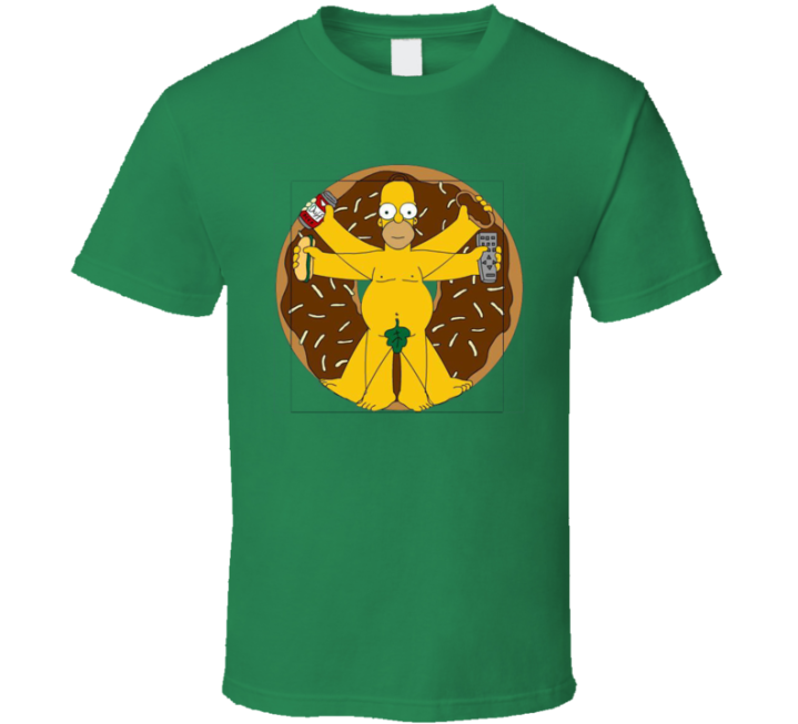 Homer Simpsons Vitruvian Man Parody Meme T Shirt