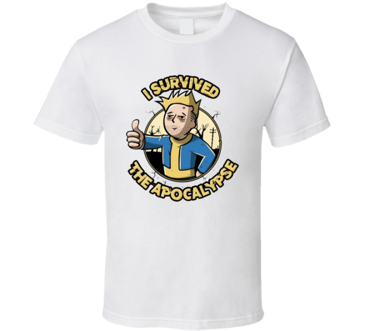 Survived The Apocalypse Vault Boy Fallout Parody T Shirt