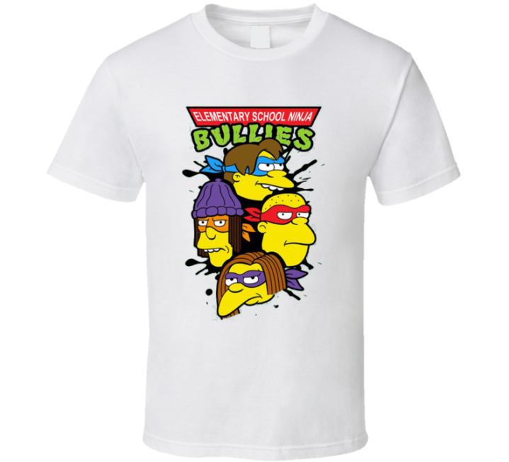 Elementary School Ninja Bullies Tmnt Simpsons Parody T Shirt