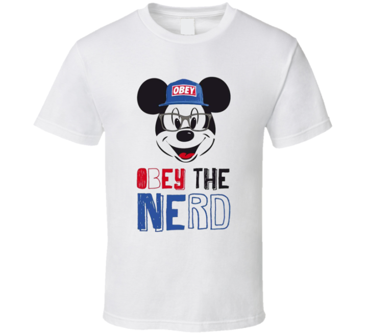 Obey The Nerd Mickie Mouse Parody Meme T Shirt