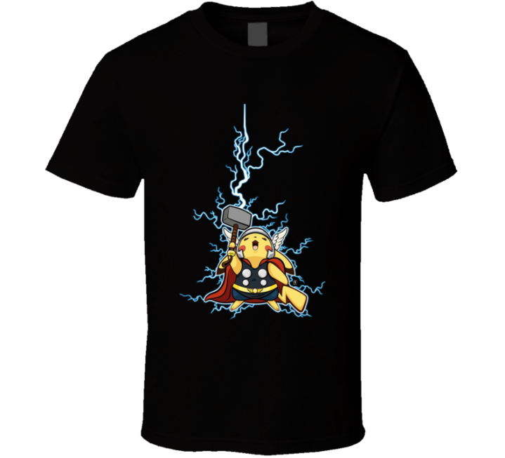 Pikathor Pikachu Thor Pokemon Avengers Parody T Shirt