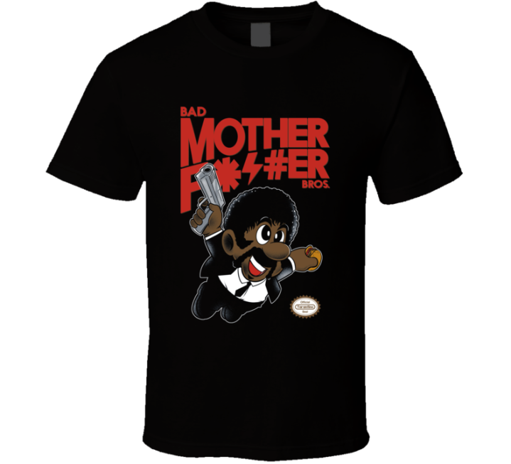 Bad Mother Fucker Pulp Fiction Mario Bros Parody Meme T Shirt