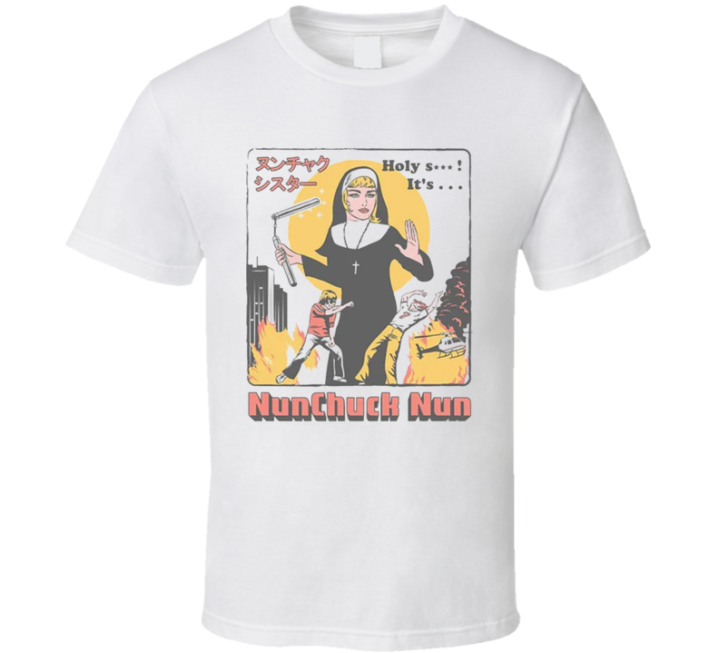 Nunchuck Nun Holy Shit Funny Meme T Shirt