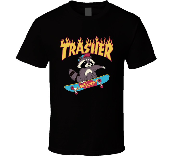 Trasher Live Fast Street Cat Parody Meme T Shirt