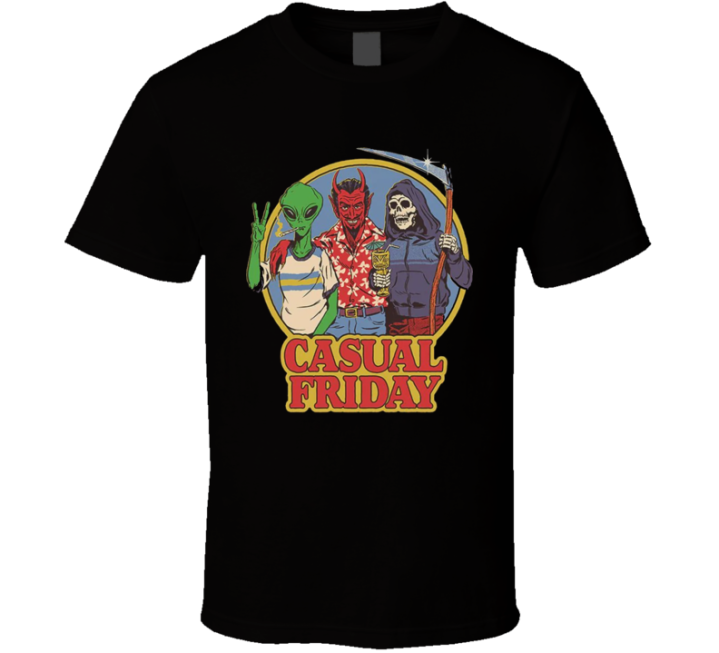 Casual Friday Aliens Satan Reaper Meme T Shirt