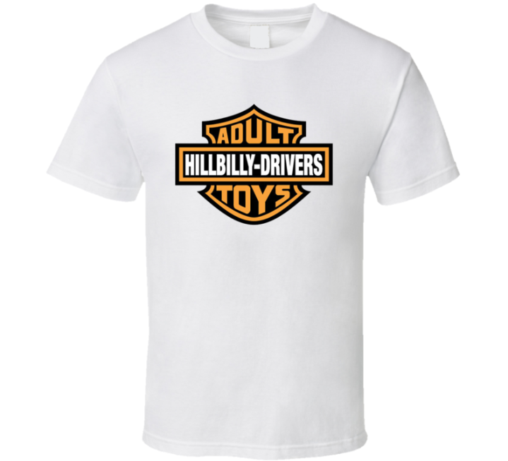 Adult Hill Billy Driver Tos Harley Davidson Funny Parody T Shirt