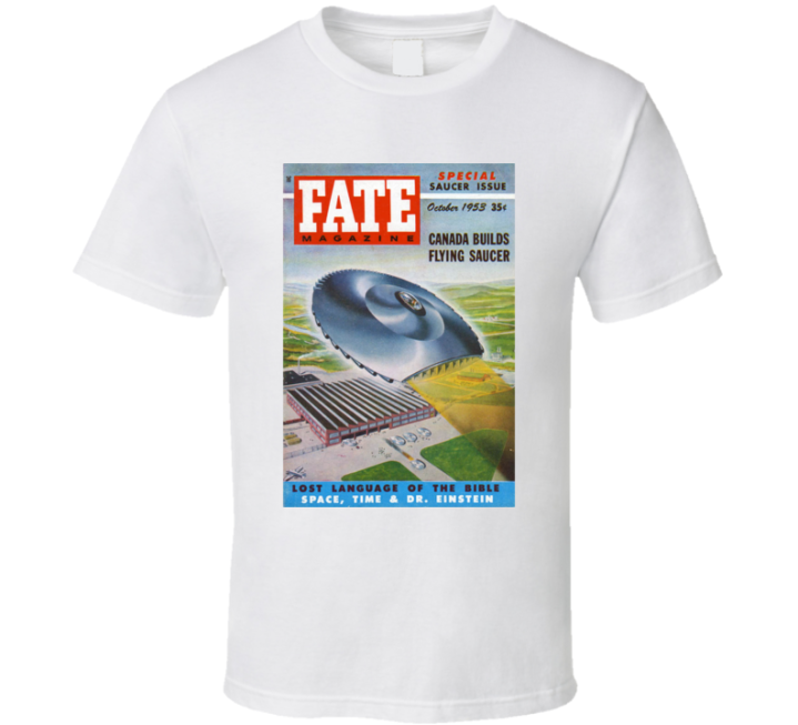 Fate Magazine Canada Builds Flying Saucer Retro Vintage T Shirt