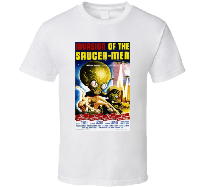 Invasion Of The Saucer Men 1950s Vintage Retro Movie T Shirt