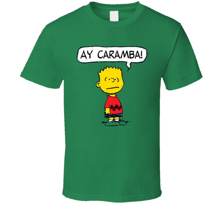 Ay Caramba Bart Brown Peanuts Simpsons Parody T Shirt