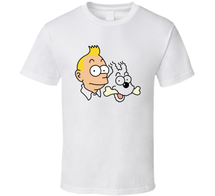 Tintin Bart Simpsons Parody Meme T Shirt