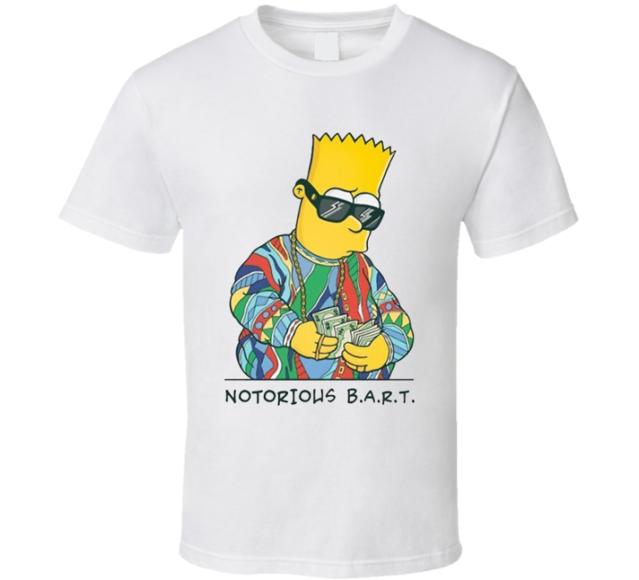 Notorious Bart Biggie Simpsons Parody Meme T Shirt