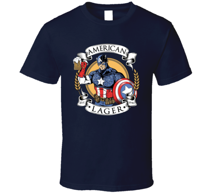 American Lager Captain America Beer Parody T Shirt