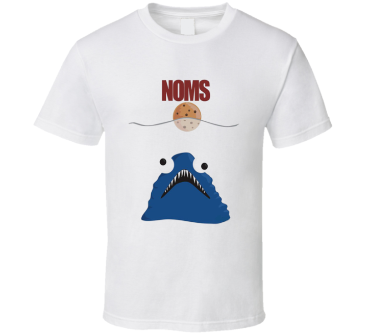 Noms Cookie Monster Jaws Parody T Shirt