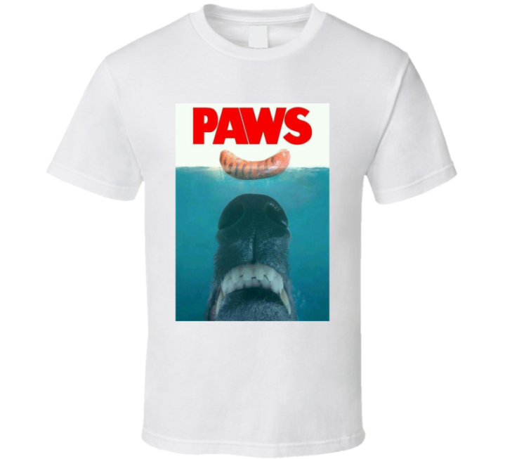 Paws Pet Hot Dog Jaws Parody T Shirt