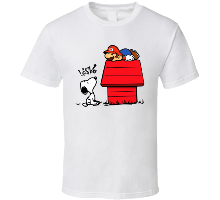 Snoopy Mario Peanuts Parody T Shirt