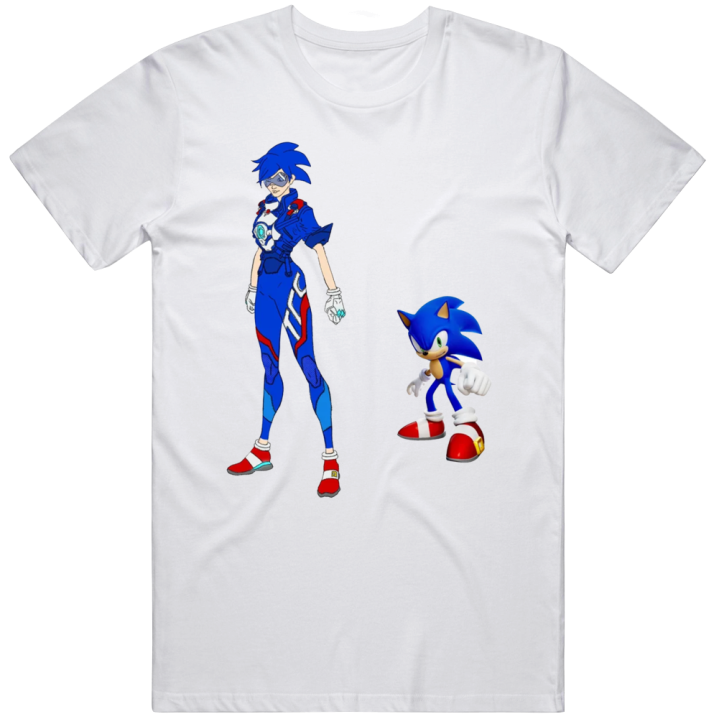 Sonic Tracer Overwatch Parody Skin T Shirt_white T Shirt