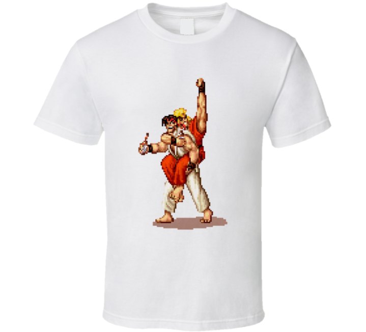 Ryu Ken Beer Buddies Street Fighter 8 Bit T Shirt