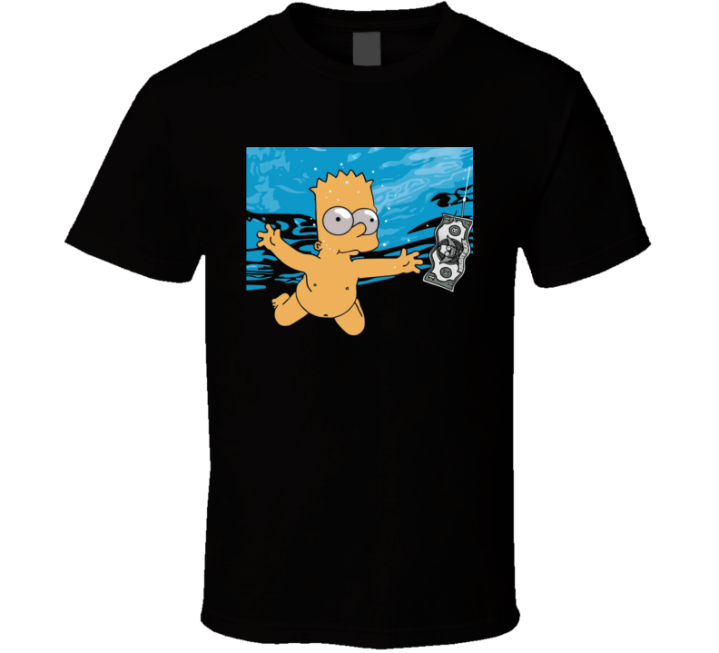 Bart Simpson Nirvana Baby Cover Meme Parody T Shirt