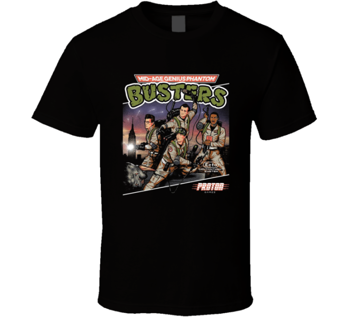 Mid Age Genius Phantom Busters Tmnt Turtles Ghostbusters Parody T Shir