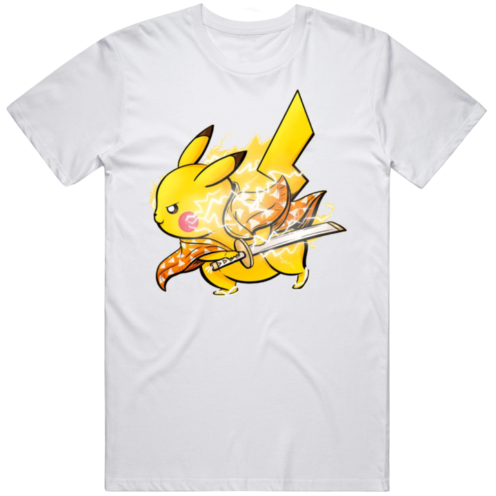 Pikachu Zenitsu Demon Slayer Pokemon Parody T Shirt