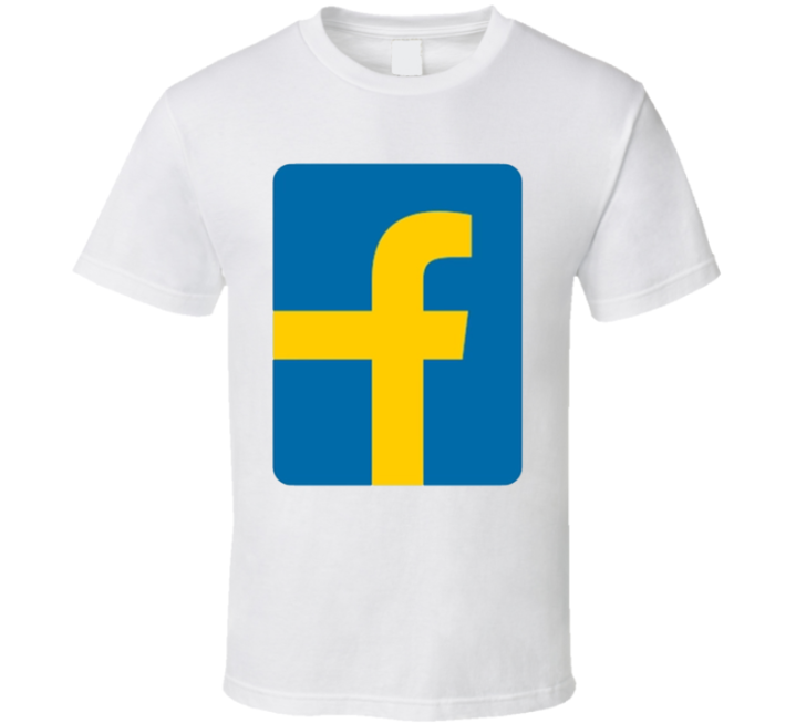 Swebook Sweden Flag Facebook Mashup T Shirt