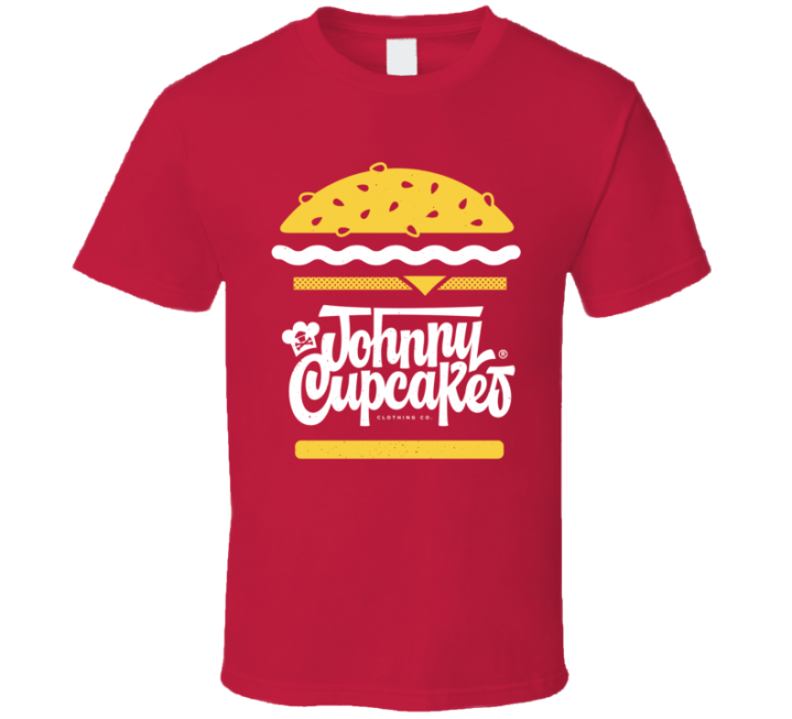 Johnny Cupcakes Burgers Mcdonalds Parody T Shirt