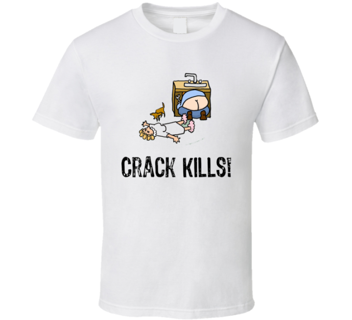 Crack Kills Plumber Parody T Shirt