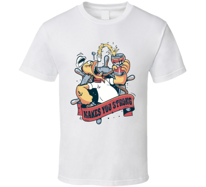 Duff Beer Homer Popeye Simpsons Spinach Parody T Shirt