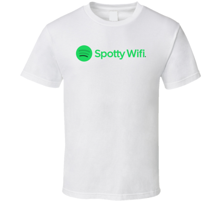 Spotty Wifi Spotify Parody T Shirt