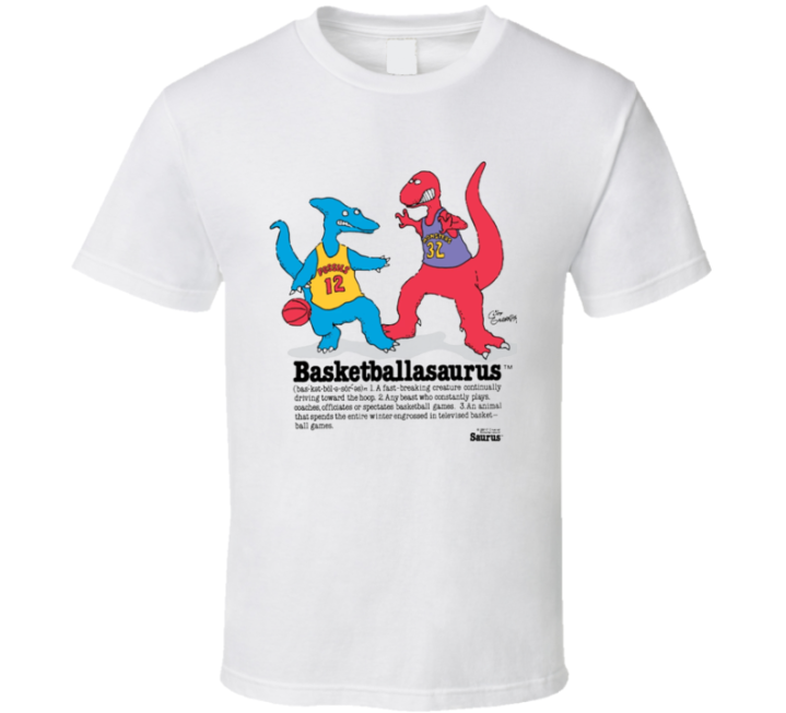 Basketballsaurus 80s 90s Retro Vintage Saurus Gang Dino Gift T Shirt