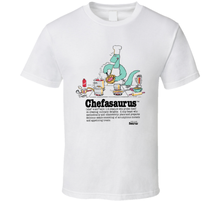 Chefasaurus 80s 90s Retro Vintage Saurus Gang Dino Gift T Shirt