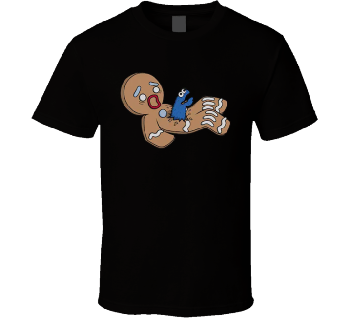 Cookie Monster Gingerbread Man Alien Christmas T Shirt