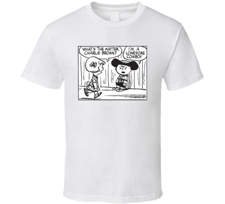 Charlie Brown Lonesome Cowboy Peanuts Parody T Shirt