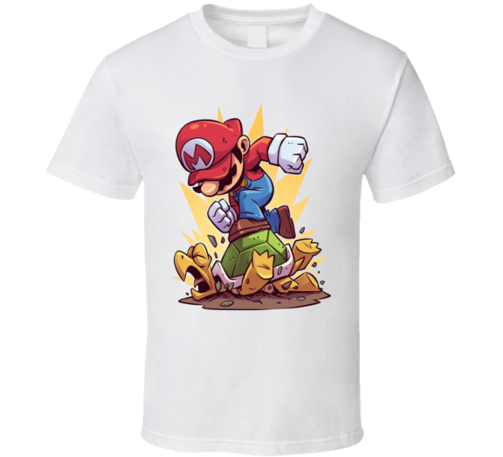 Mario Stomping Turtle Shell Parody T Shirt