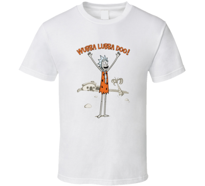 Wubba Lubba Doo Rick Morty Flinstones Parody T Shirt