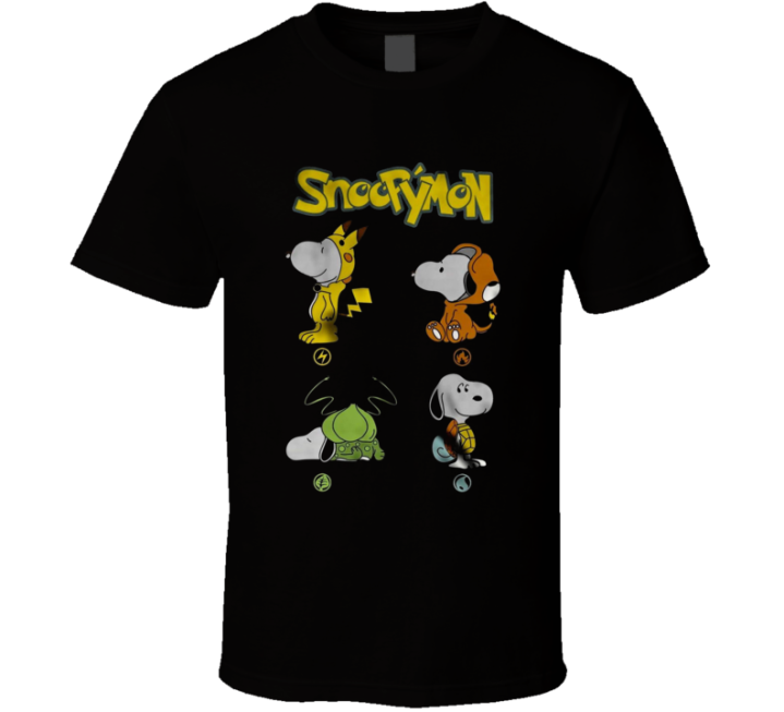 Snoopymon Pokemon Snoopy Parody T Shirt